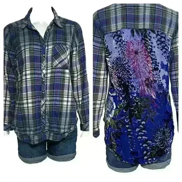 Soft Surroundings Plaid Button Up Long Sleeve Shirt Size Small - Picture 2 of 10